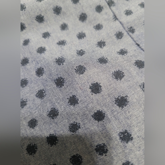 NWOT  Van Heusen Blue Poka Dot Short-sleeved Button-down Blouse Size Small - Picture 9 of 11